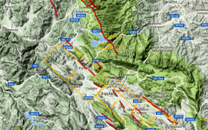 La geolocalizzazione della faglia di Montereale Campotosto Pizzoli